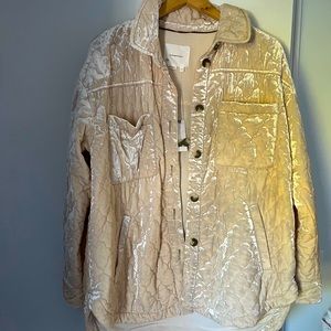 Anthropologie oversized button up velvet